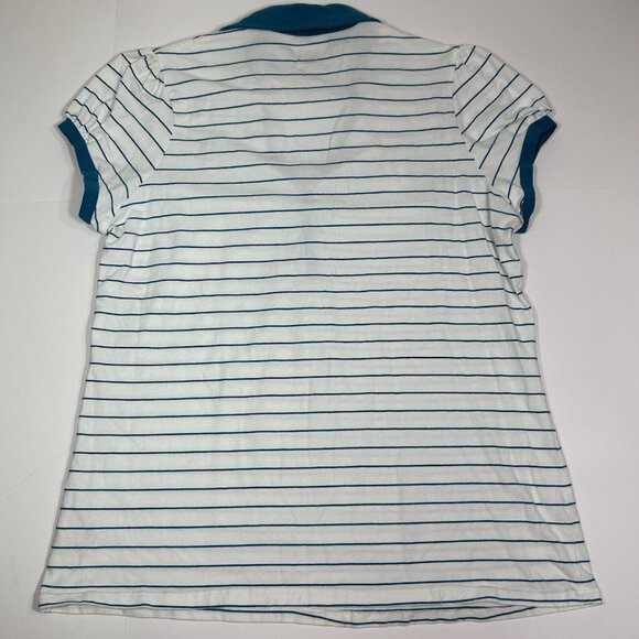 Faded Glory Women Polo Shirt Top Striped Short Sleeve V-Neck Buttons Sz 1X 16W - Picture 4 of 6